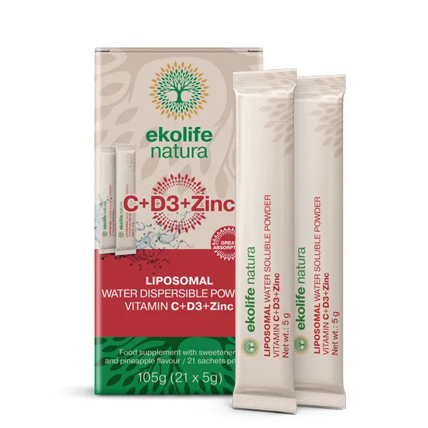 Ekolife natura liposomski C+D+Cink, 21 vrečk x 5g