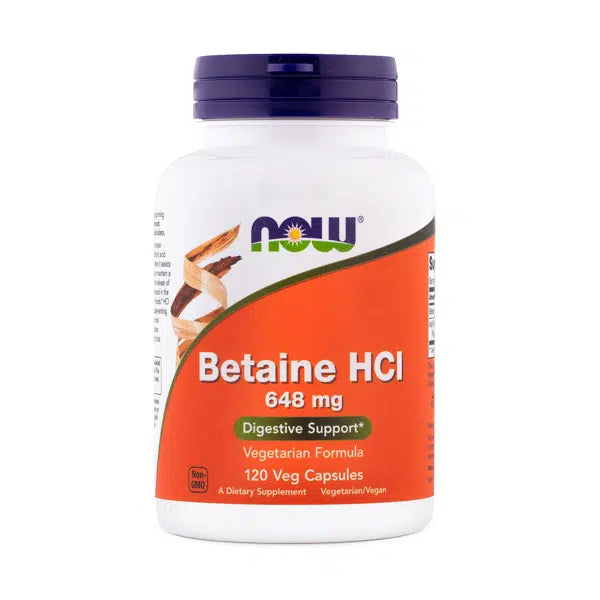 NOW Betain HCl 648 mg, 120 kapsul