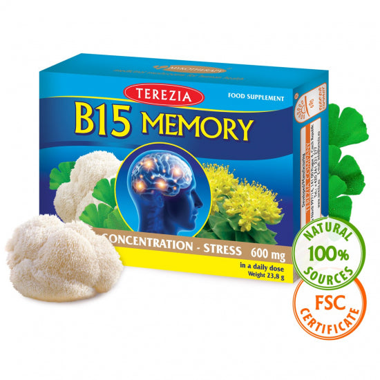 Vitamin B15 Memory s kurkumo, brahmi, rožnim korenom, ginkom