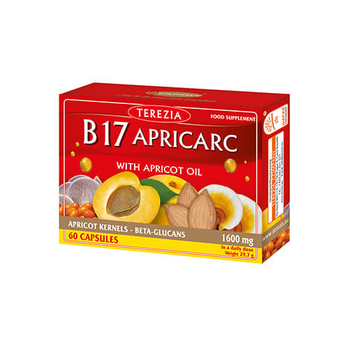 Vitamin B17 Apricarc iz koštica marelice - reishi i kamenica - 60 kapsula