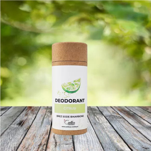 Citrusni bio zeliščni deodorant , brez sode bikarbone