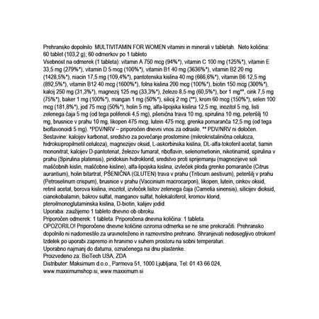 Multivitamin For Women 60 tablet