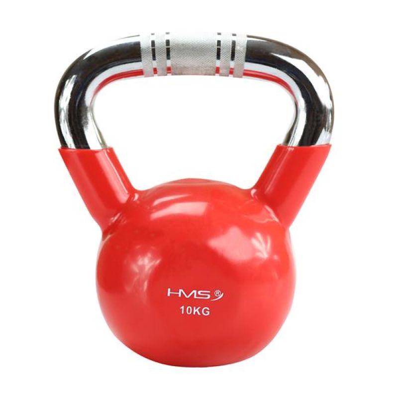 Kettlebell nazubljena kromirana ručka od lijevanog željeza HMS KTC08 RED
