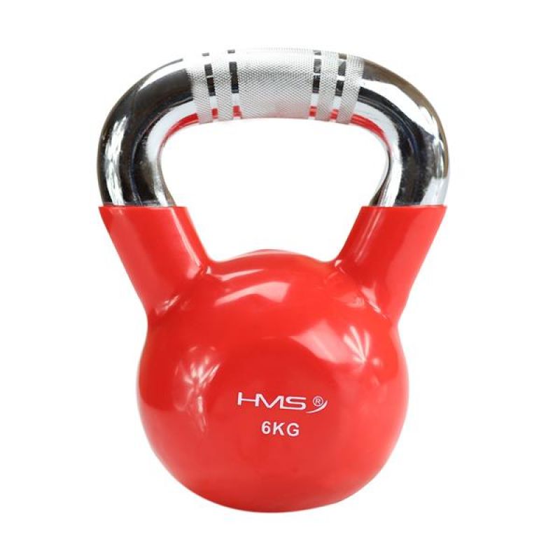 Kettlebell nazubljena kromirana ručka od lijevanog željeza HMS KTC08 RED
