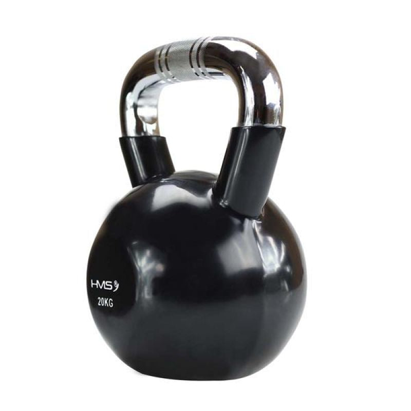 Kettlebell HMS KTC20 BLACK nazubljena ručka od lijevanog željeza