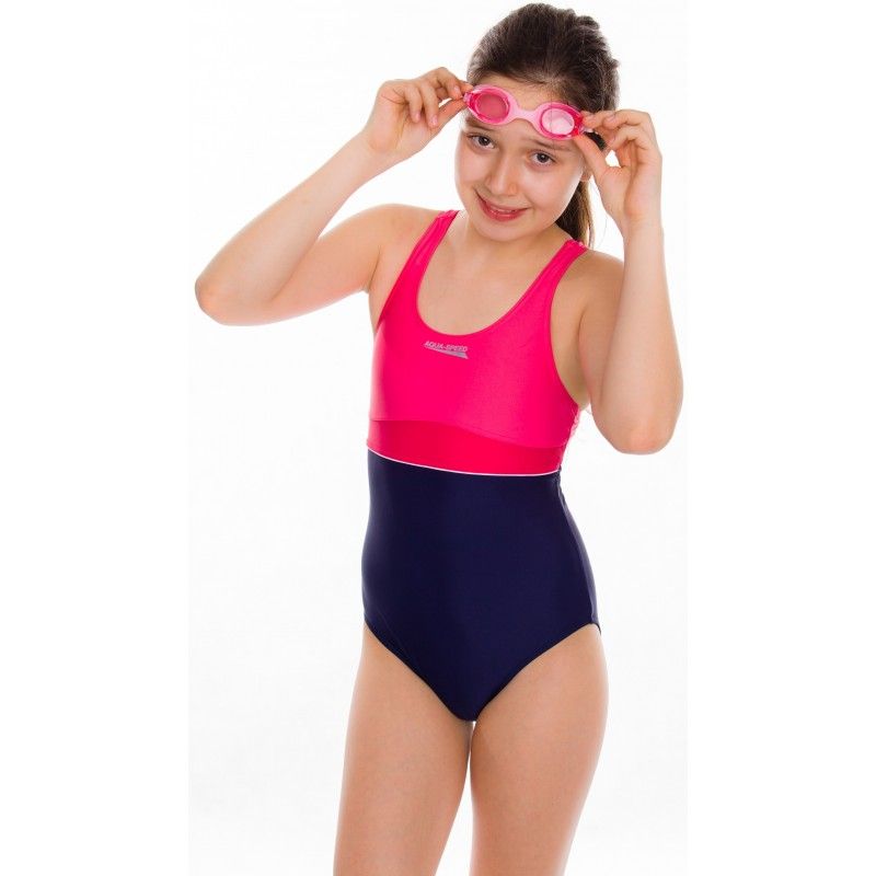 Aqua-Speed ​​​​EMILY Junior kupaći kostim mornarsko-ružičasti