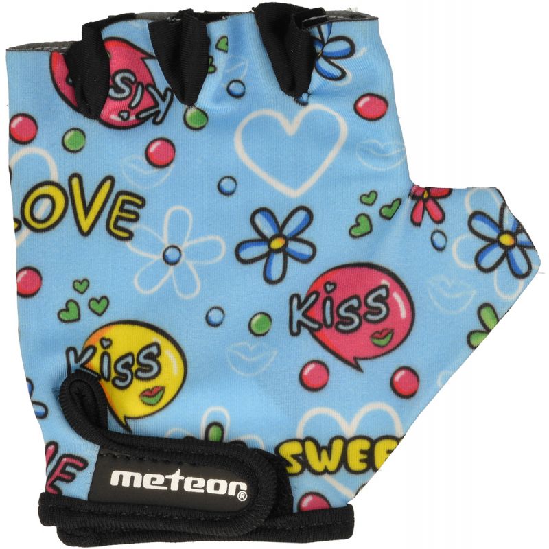 Kolesarske rokavice Meteor Junior Kiss Love modre