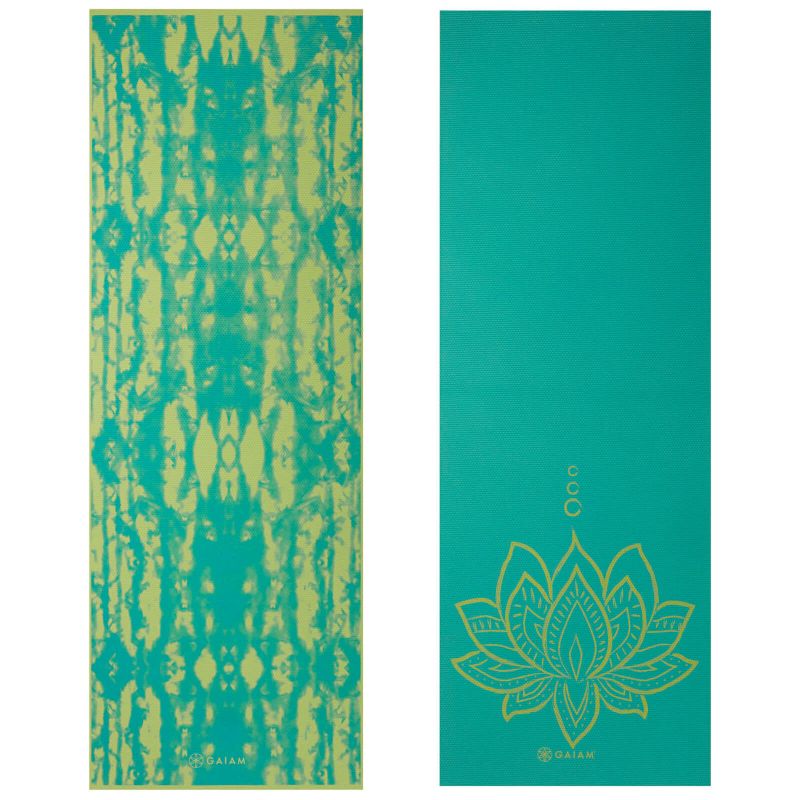 Double-sided Yoga Mat GAIAM Turquoise Lotus 6 MM 62344