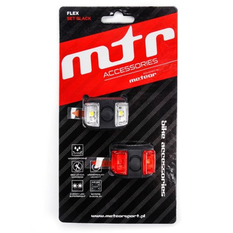 Komplet kolesarskih svetilk Meteor Flex 31527