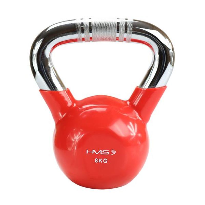 Kettlebell nazubljena kromirana ručka od lijevanog željeza HMS KTC08 RED
