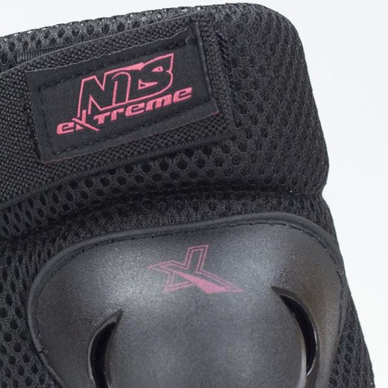 Štitnici set Nils Extreme crno-ružičasti H706 rM