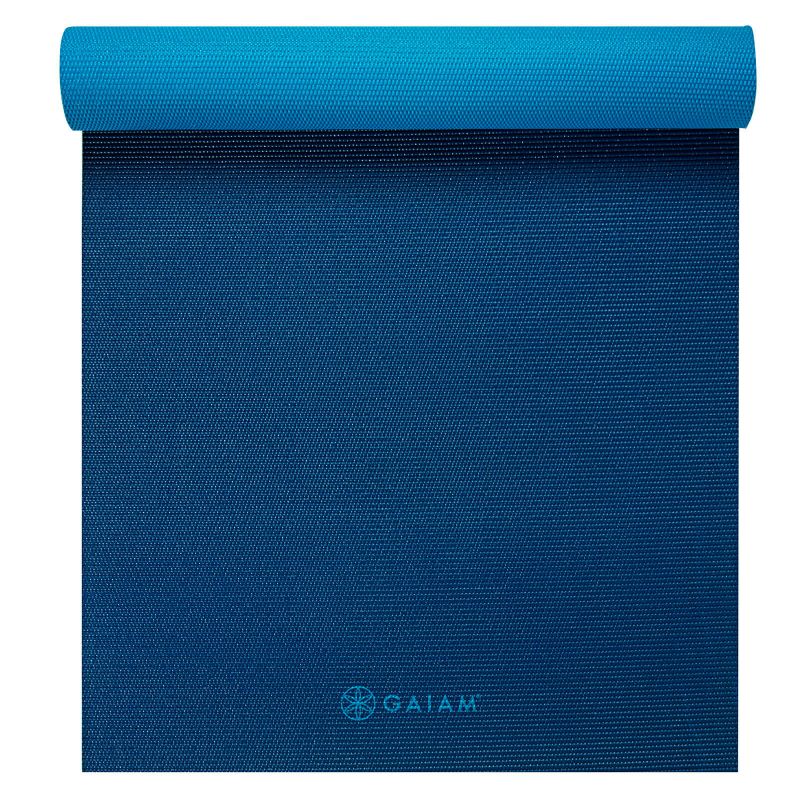 Double-sided Yoga Mat GAIAM Navy &amp; Blue 6 MM 61698